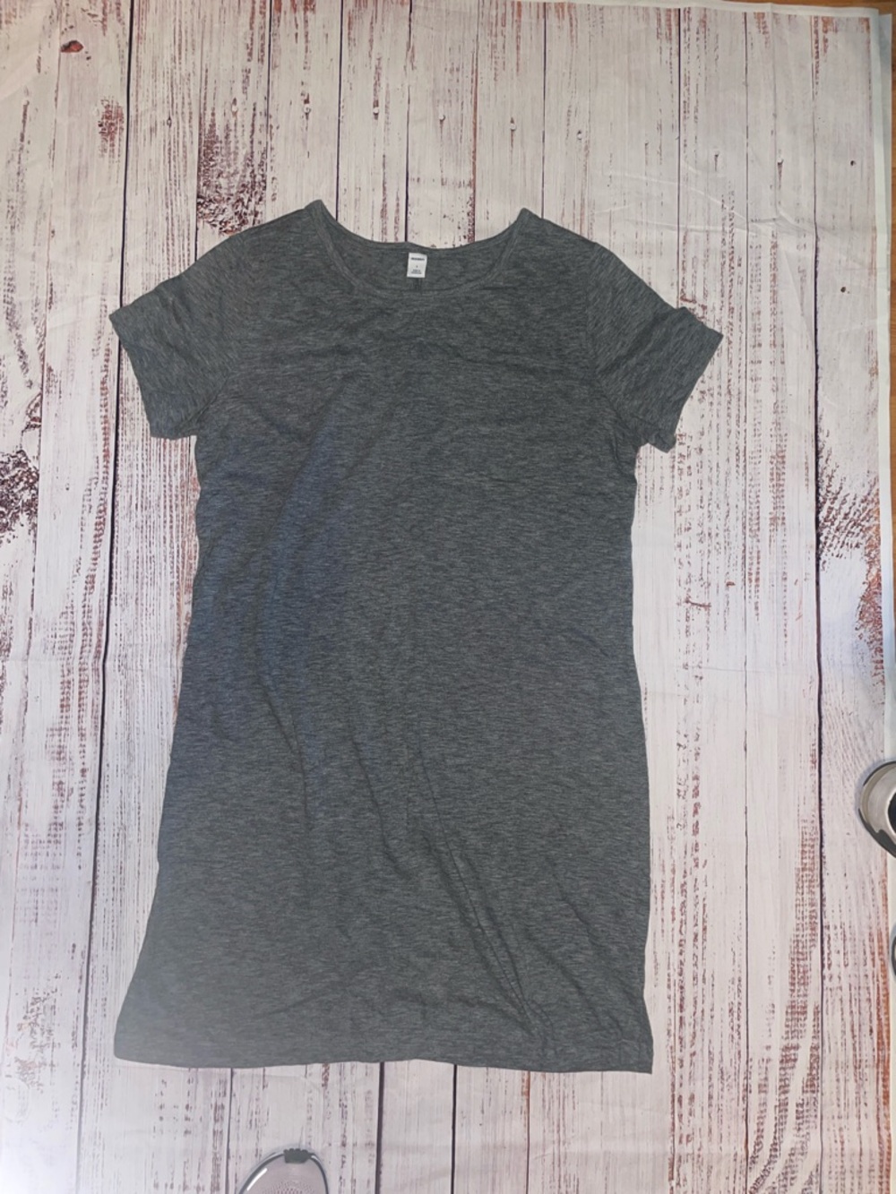 GAP Heather Charcoal Grey Midi T-Shirt Dress